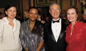 Dr. Huang with Beeshyn, Nona, and Laura