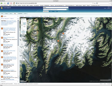 Virtual Earth screen shot